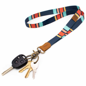 Multi color neck lanyard navy mint blue yellow red colors with keys and car key