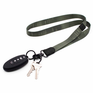 Green neck lanyard striped pattern with keys and car key
