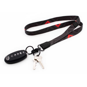Black red neck lanyard chevron pattern with keys and car key