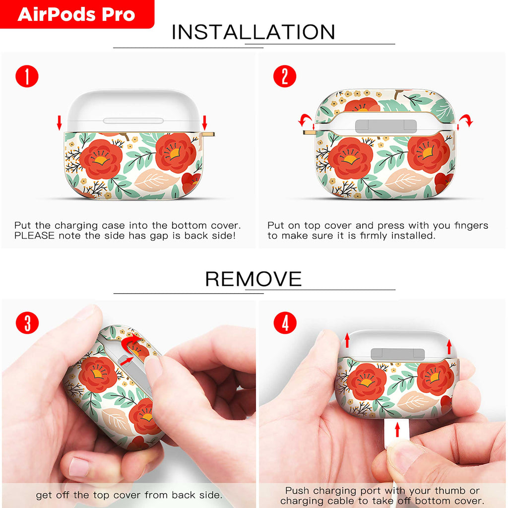 Airpods Pro 2 Green Leaves Vintage Pattern AirPods Pro Case
