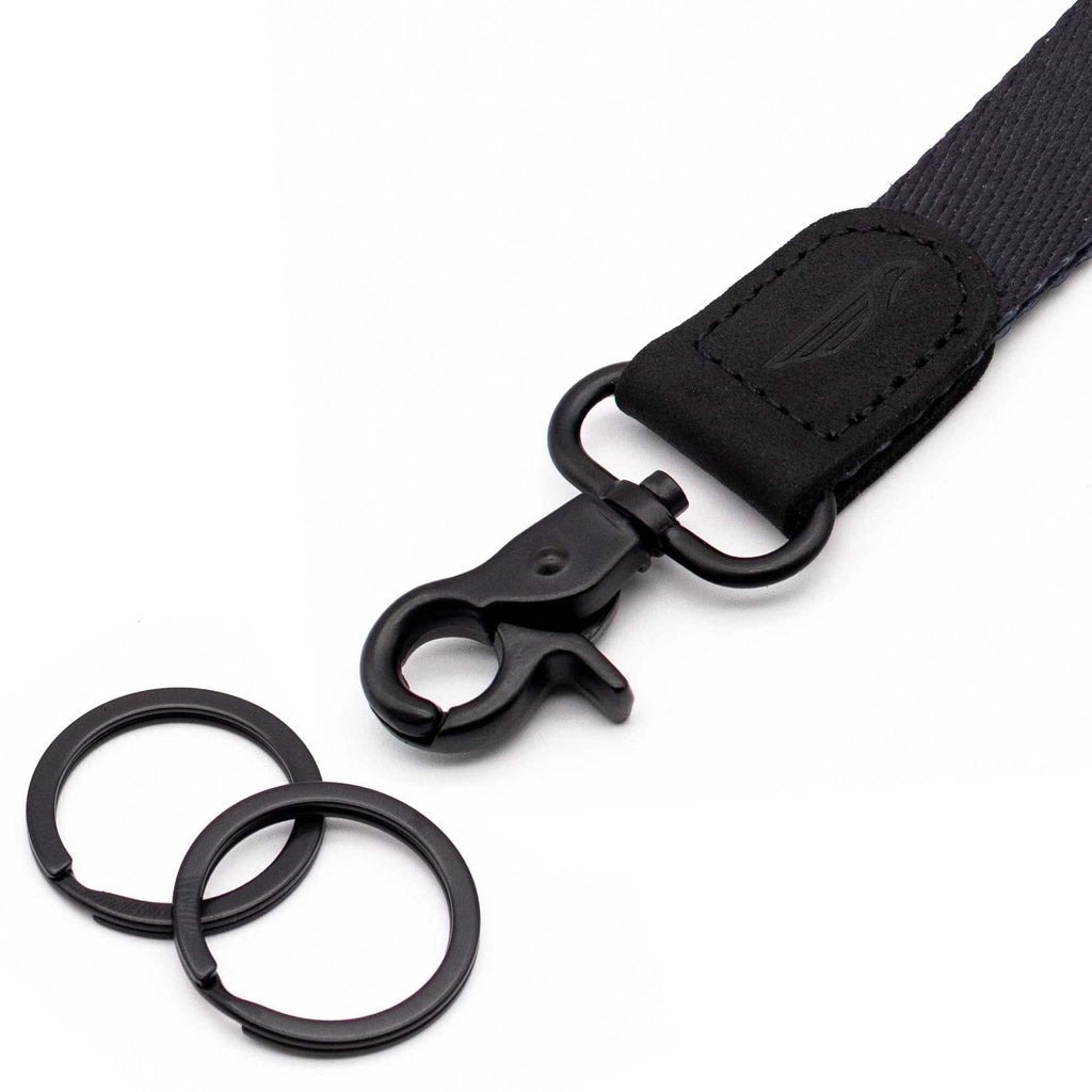 Pockt Lanyard for Keys Wristlet Strap Key Chain Holder for Men and Women - Cool Hand Wrist Lanyards for Keys and Wallets Black M