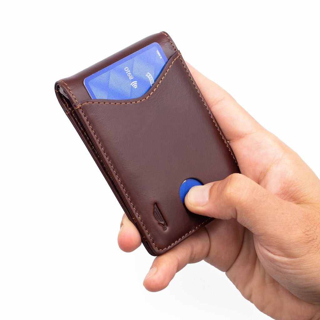 Serman Brands RFID Blocking Bifold Slim Genuine Leather Minimalist Front Pocket Wallets for Men Money Clip Midnight Black
