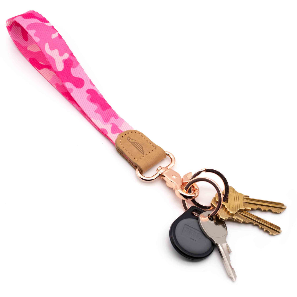 Pink Camo Wrist Lanyard for Keys POCKT®